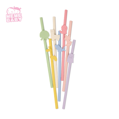 Collapsible 7.9 Inches Flexible Silicone Straws Baby Toddler Kid Use