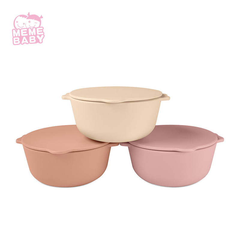 Multicolor Flexible Silicone Mixing Bowls, Silicone Bowl With Lid